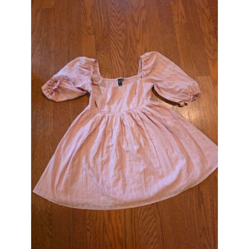 Windsor Pink Puff Sleeve Babydoll Dress – Size Small